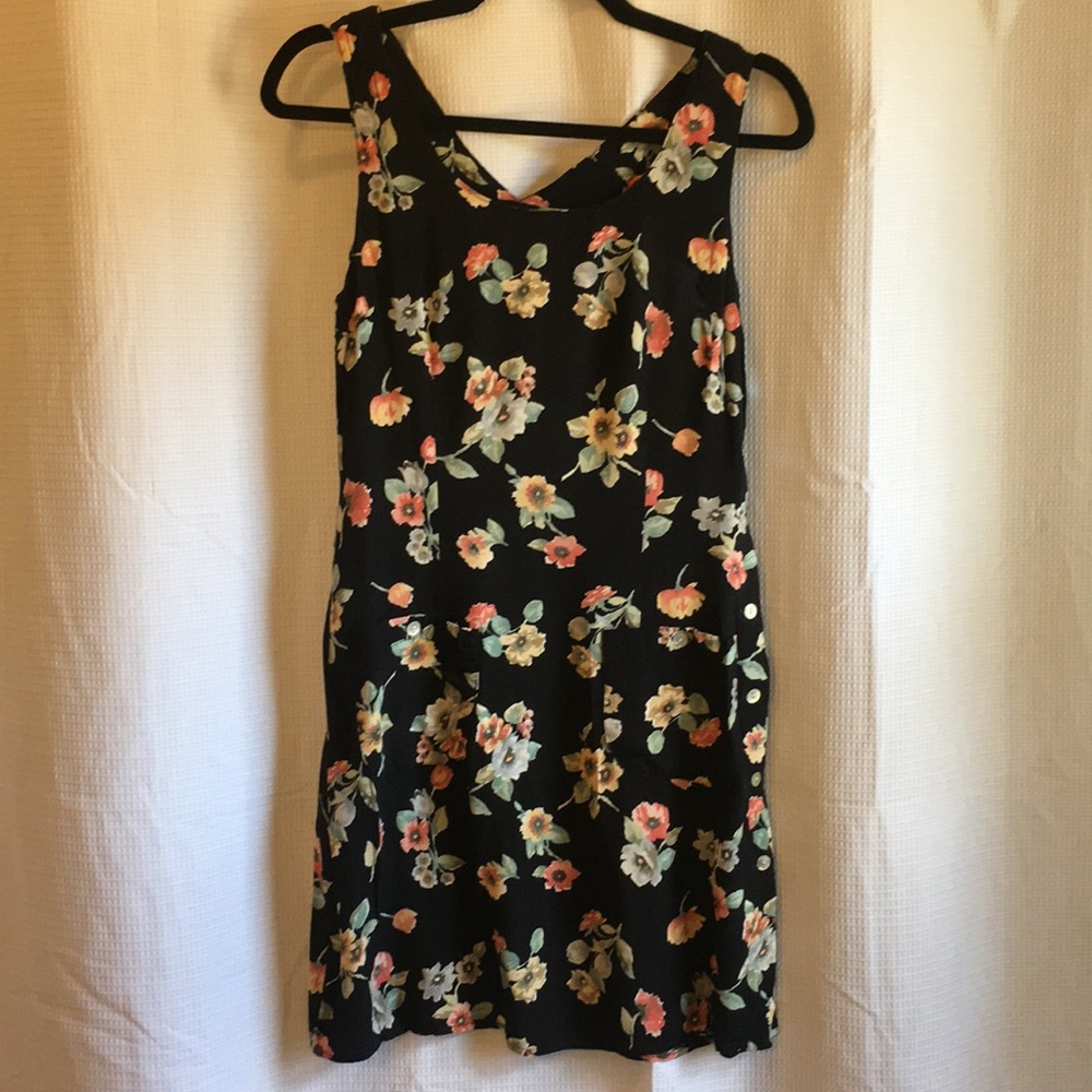 Side Button Up Floral Dress